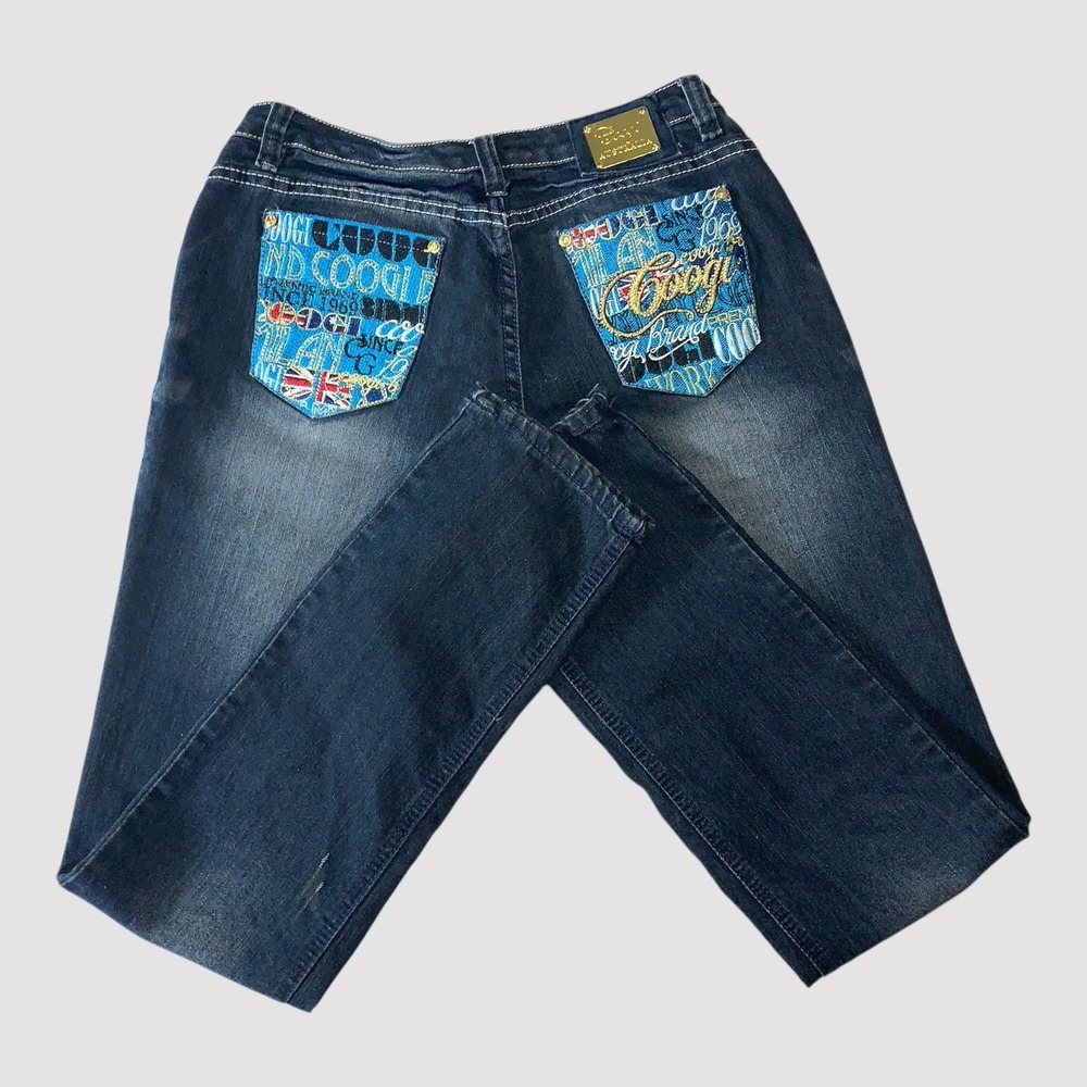 COOGI‎ Jeans Womens 31x32 Blue Coogi Spellout Pockets Embroidered Y2K Vintage